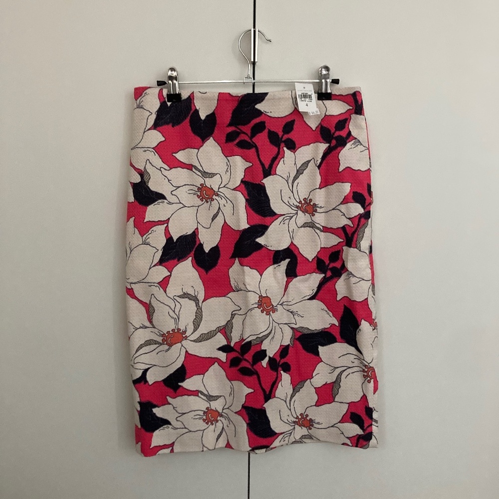 Flower Print Pencil Skirt